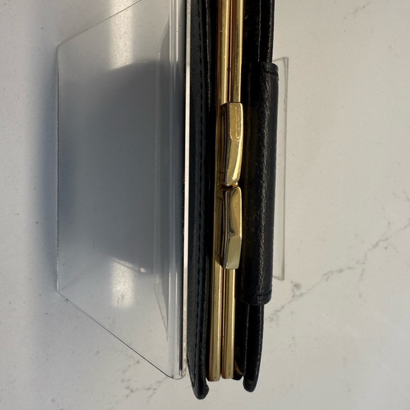 Yves Saint Laurent YSL Vintage Compact Black Kiss Lock Wallet - Picture 7 of 10